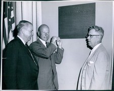 1959 Photo Dr James Killian Jr Charles Adams Percy Spencer Raytheon Company 8x10