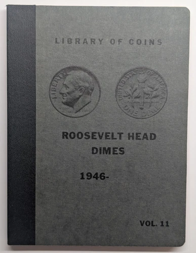 Roosevelt Head Dimes Library of Coins Vol. 11 Album Lot of 90 Dimes 1946-1980