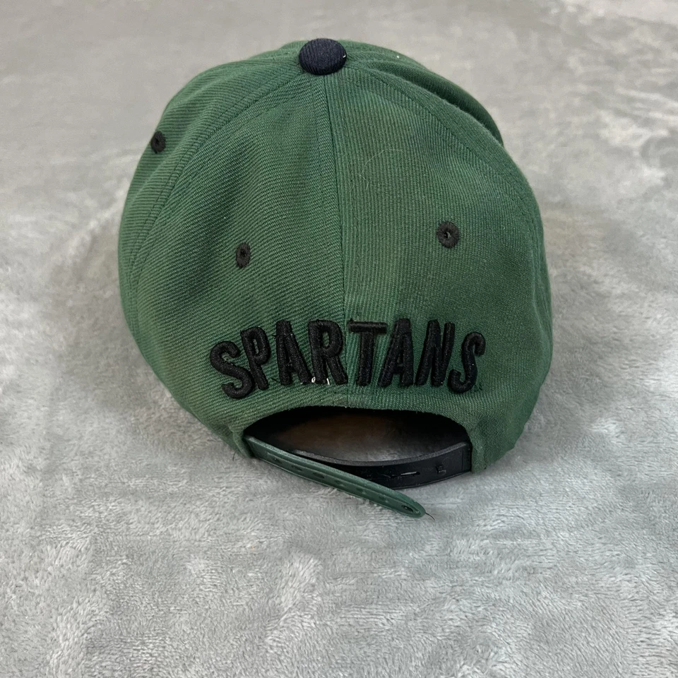 Michigan State Spartans Hat Cap Snap Back Mens Green Black NCAA College Helmet - Image 4 of 4