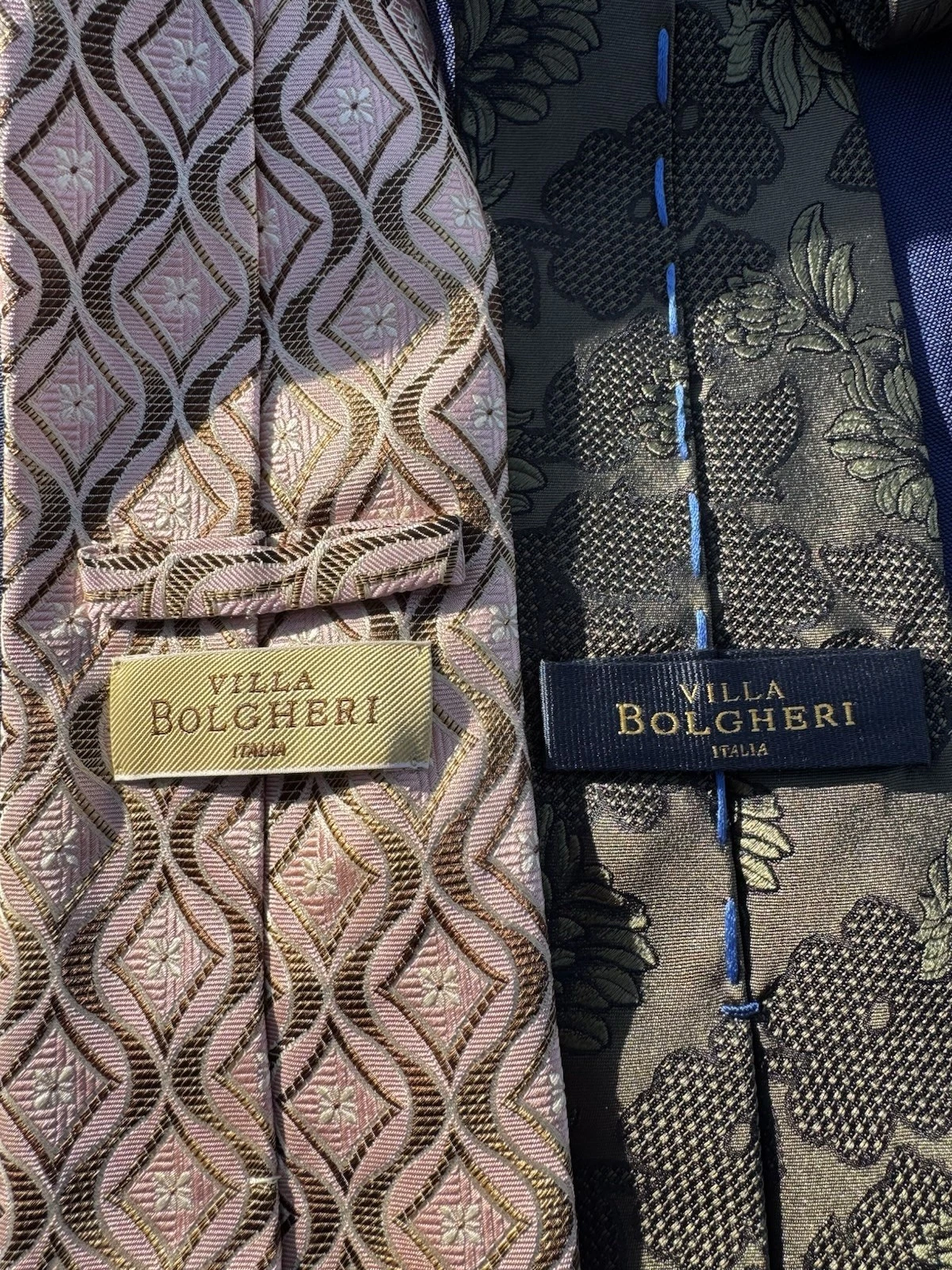 LOT of 2 VILLA BOLGHERI Men's Luxury Silk Ties Made in Italy image 1