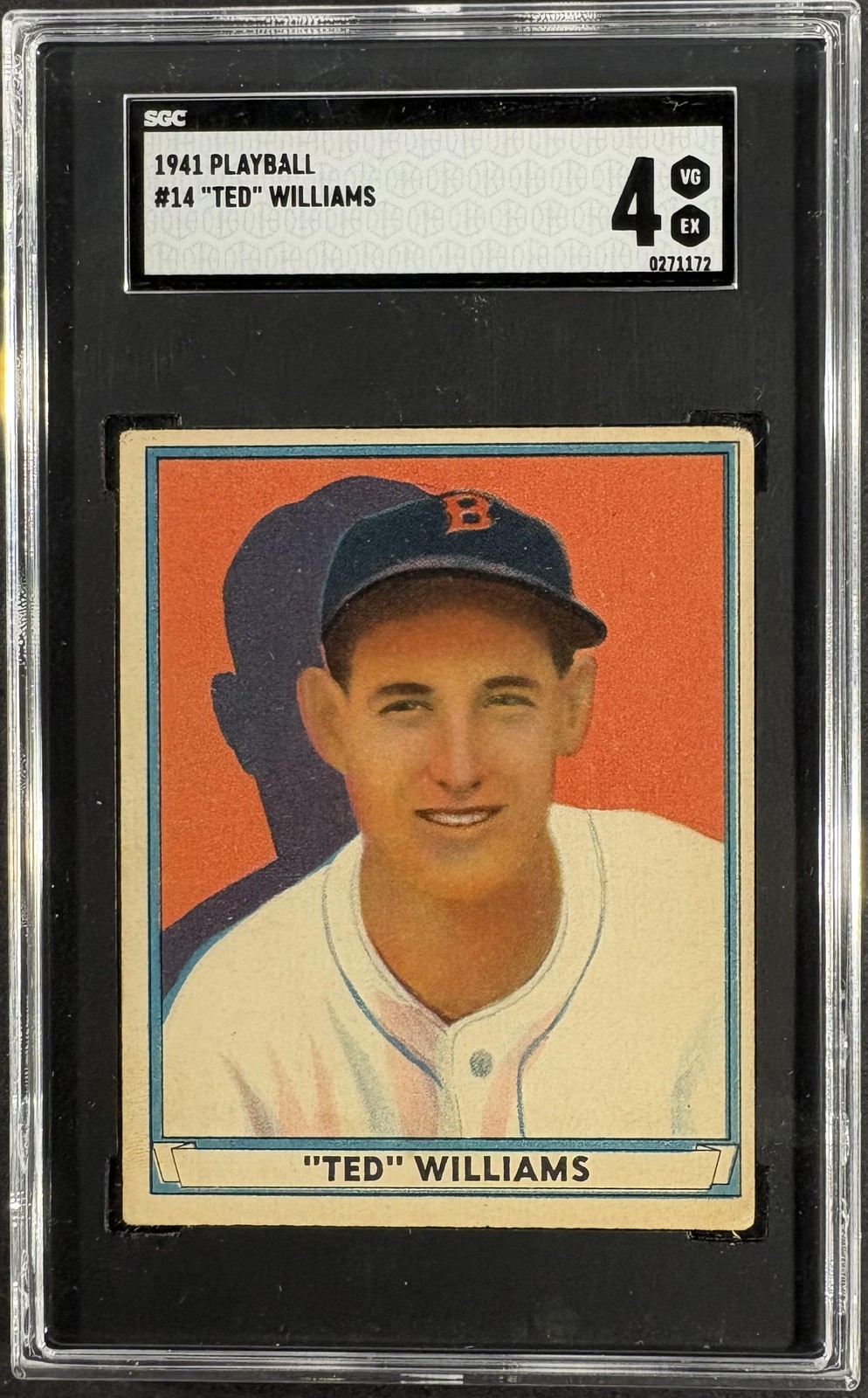 1941 Play Ball #14 Ted Williams SGC 4 VG-EX Beautiful Color