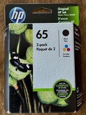 New/Sealed HP 65 / T0A36AN Black Tri-Color Ink Cartridge
