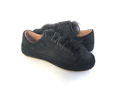 UGG BLAKE FUR BLACK LACE SLIP ON LEATHER SNEAKERS US 11 / EU 42