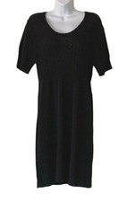 NWT Apt 9 Black Short Sleeve Knit Sweater Dress, Women's Sze XL Petite