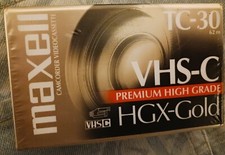 Maxell VHS-C TC-30 HGX-Gold Premium High Grade Video Tape New Sealed