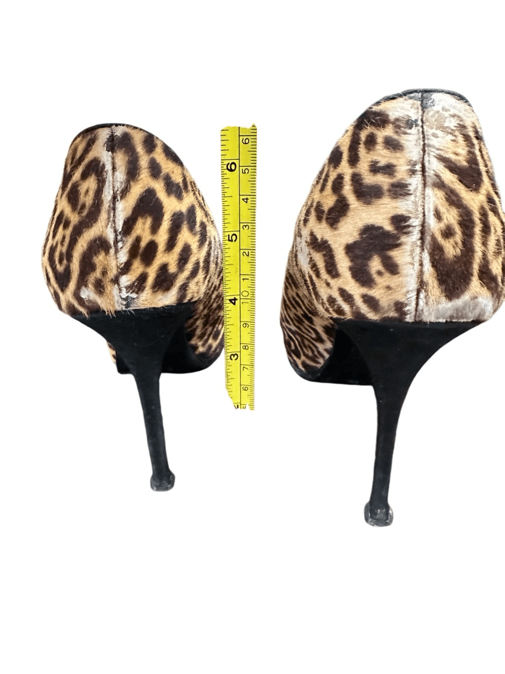 Saint Laurent Paris décolleté platform tributo capelli pony stampa leopardata beige marrone S