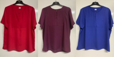 ex Bluse geknöpft Top Damen Smart Arbeit Freizeit Sommer Top UVP 22 BR325