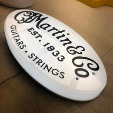 MARTIN & CO GUITAR illuminated wall sign led light box garage mancave strings