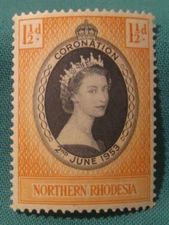 1953 Northern Rhodesia-1 1/2d Queen Elizabeth II Coronation-MNH Single