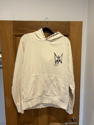 Brandneu mit Etikett Marc Jacques Burton cremefarbener Hoodie mit Grafikdruck für Herren Größe S UVP 378 £