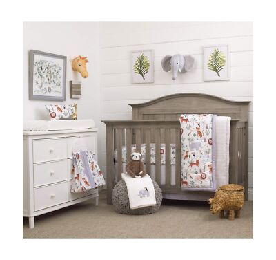 NOJO Piece Crib Bedding Set with Comforter, Growing Wild Jungle Safari, 