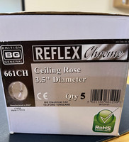 5 x BG Chrome Ceiling Rose Light Fitting 3.5 Inch Diameter - 661CH