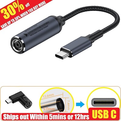 7.4mm Laptop Charger Converter USB Type C PD Power Charging Cable Adapter