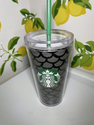 Starbucks 2020 16 oz Tumbler Mermaid Scales Black Gray NWOT | eBay