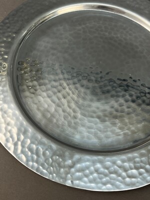 5 West Elm Hammered Metal Silver Pewter/Aluminum Chargers Plate 13