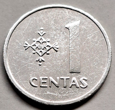 Litauen 1 Centas 1991, Aluminium, ss+