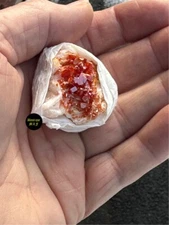 NICE NATURAL Vanadinite on white Barite from Morocco