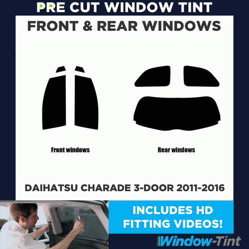 Kit de tinte para ventana precortada completo para Daihatsu Charade 3 puertas hatchback 2011-16 - Imagen 2 de 10