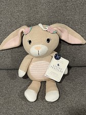 Living Textiles Knit Baby Toy Belle Bunny Whimsical Rattle Stuffed Animal Cotton