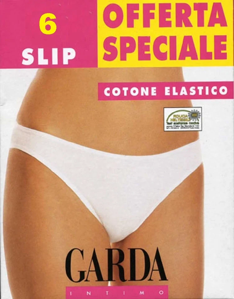 6 MINI SLIP DONNA GARDA COTONE ELASTICO 3900 INTIMO OFFERTA SPECIALE MUTANDA