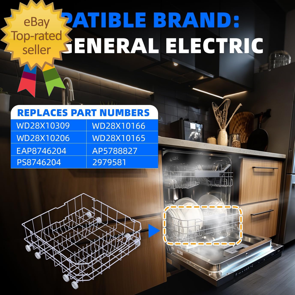 Ge Dishwasher Rack Replacement GE WD28X28918 Lower Rack And SWB