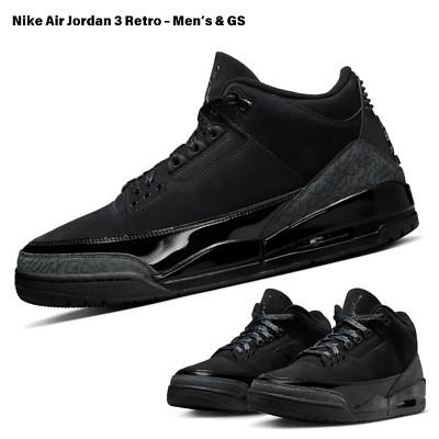 Nike Air Jordan 3 Retro Shoes ''Black Cat'' CT8532-001 Men's & GS Sizes NEW