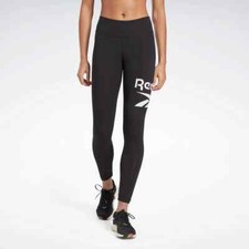 Reebok  Women's Identity Logo Midrise Leggings, Black  Pick Your Size, NEW 