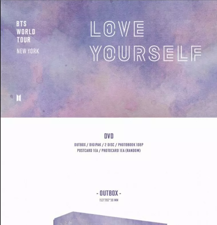 BTS WORLD TOUR LOVE YOURSELF NEWYORK DVD 2 DISC+PhotoBook+No Photo Card  Cheap