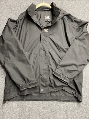 Helly Hansen Helly Tech Zip Up Black Rain Jacket Men's Size L
