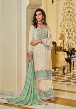 Unique Designer Faux Georgette Palazzo Suit With Dupatta For Function