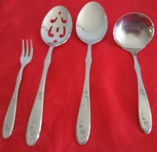 Stanley Roberts Rogers Co. stainless Sea Pearl 3 serving pieces & cocktail fork