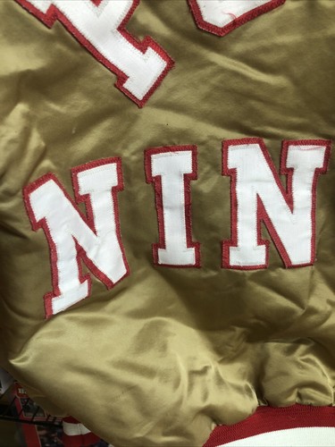 Chaqueta de fútbol americano vintage de los 80 NFL Chalkline San Francisco 49ers espalda deletreada - Imagen 4 de 9