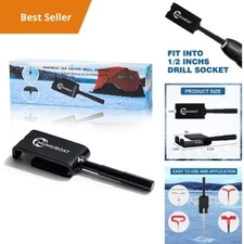 Ice Fishing Drill Adapter for Auger & Shanty Anchors - Heavy Duty Metal Ice Anch