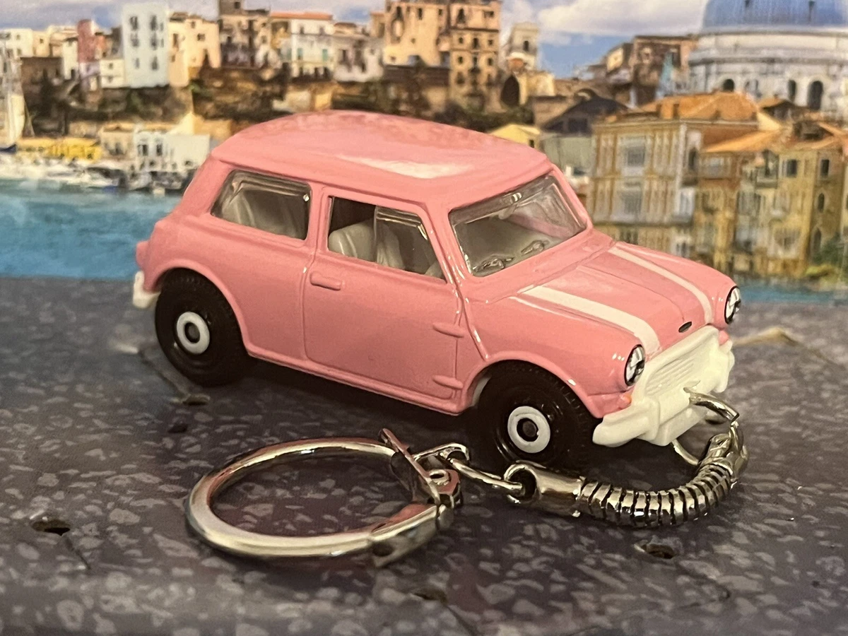 Diecast Austin Mini Pink Model Toy Car Keyring FREEPOST