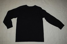 Boys L/S Tee Shirt BLACK CREW NECK Solid Color SIZE XS 4-5
