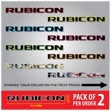 2 Rubicon Hood Decals Stickers – Multiple Colors  for Jeep Wrangler or Gladiator