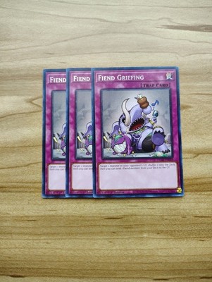 Yu-Gi-Oh! - Fiend Griefing 3x - Rare - Full Playset Of Cards - TAMA-EN059