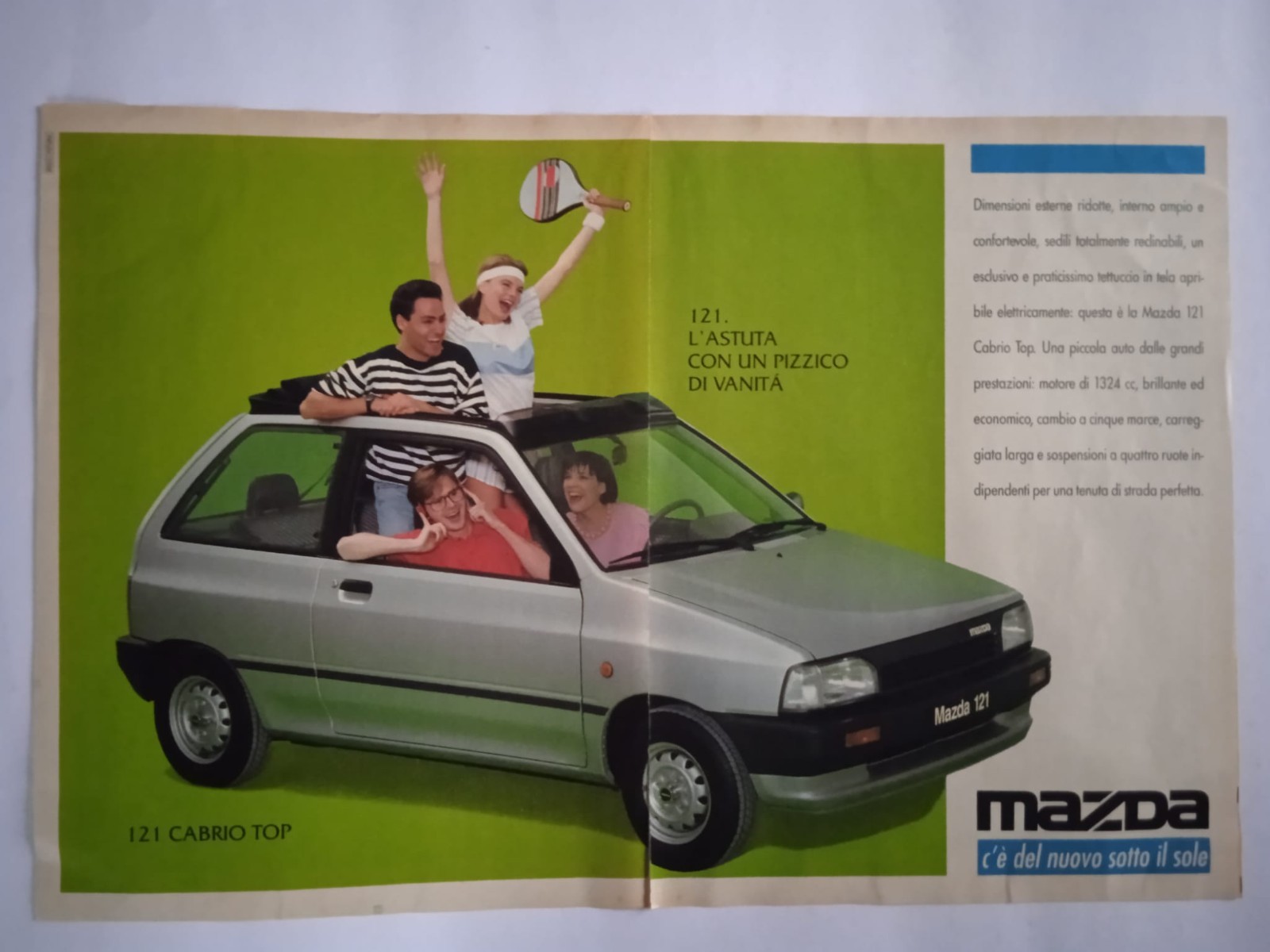 Mazda 121 cabrio top - Pagina Pubblicitaria 1989 Advertising page reklame