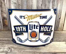 Miller Lite Beer Golfing Golf 13" Rolled Form Metal Aluminum 3D Sign Garage New