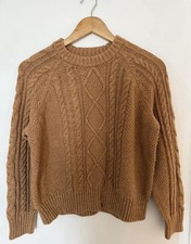 GAP Woman s Brown Cable Knit Sweater small petite