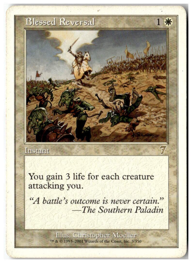 MTG Blessed Reversal - 7th Edition Moderately Played English
