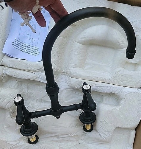 Newport Brass 9457/56 Chesterfield Bridge Kitchen Faucet - Flat Black - Picture 10 of 14