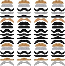 72 Pieces Novelty Fake Mustaches,Self Adhesive Costume Accessories Halloween Fak