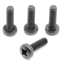 Stainless Screws for Toyota Prius License Plates (Set of 4, Black, Rear)