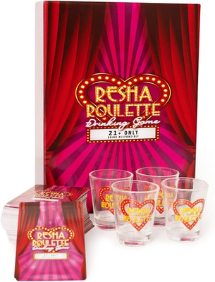 Resha Roulette Drinking Game: 120 Cards & 4 Shot Glasses for Parties!