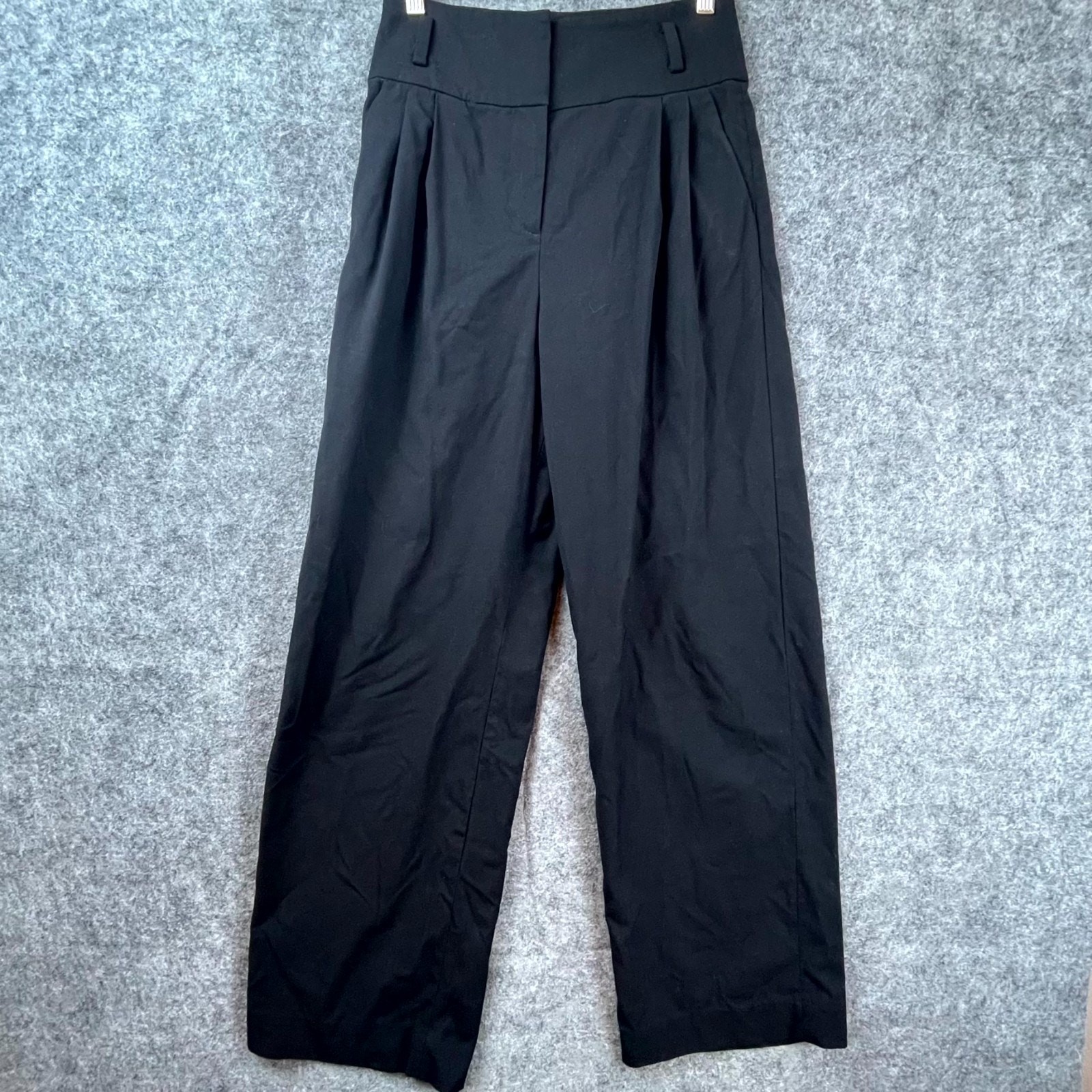Paris Atelier & Other Stories Pants Womens 2 Black High Rise Pleated Wide Leg
