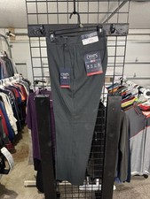 40/30 Chaps brand dark grey Performance Series flat-front men's dress pants. NWT