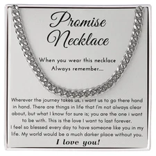 Promise Necklace For Him, Gifts For Boyfriend, To My Man Necklaces Birthday Gift