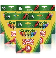 Jumbo Crayons Bulk, 6 Sets of 16 Large Crayons for Toddlers  Kids, School Suppl