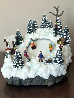 #ad 2008 Thomas Kinkade Mistletoe Mountain Collection quot;Sledding Hillquot; Rare... $115.19